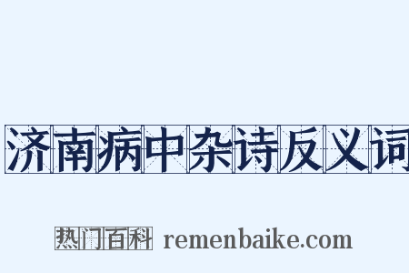 济南病中杂诗反义词是什么意思的图片